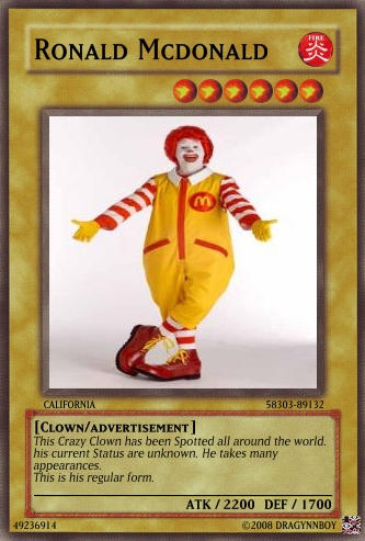 mcdonalds yugioh cards McDonald's Promotional Cards 2