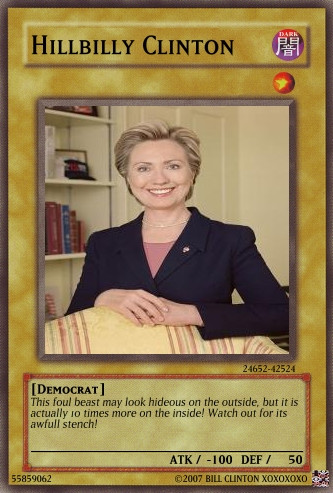 yu gi oh card: hillary clinton