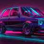 VW Golf MK1 Synthwave Wallpaper - Neon Art