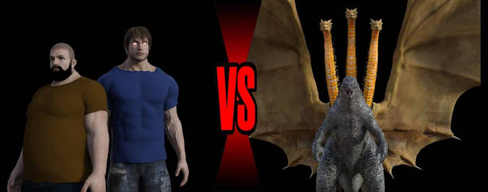 Notch and Herobrine vs. Godzilla and Ghidorah