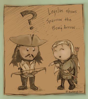 Chibi Sparrow and Legolas