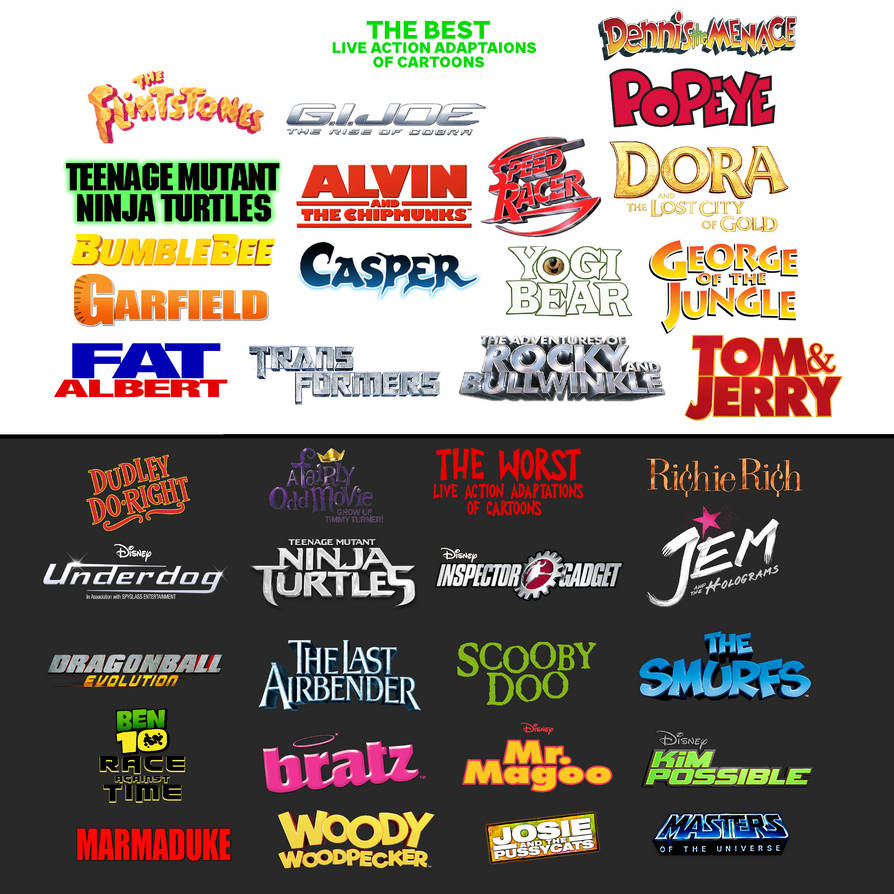 Live Action Cartoon Movies Ranking by ABFan21 on DeviantArt
