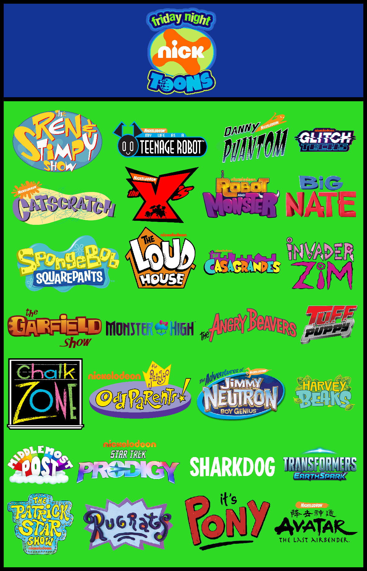Program Lineup Full Deviantart Friday Night Nicktoons - Lineup by ABFan21 on DeviantArt