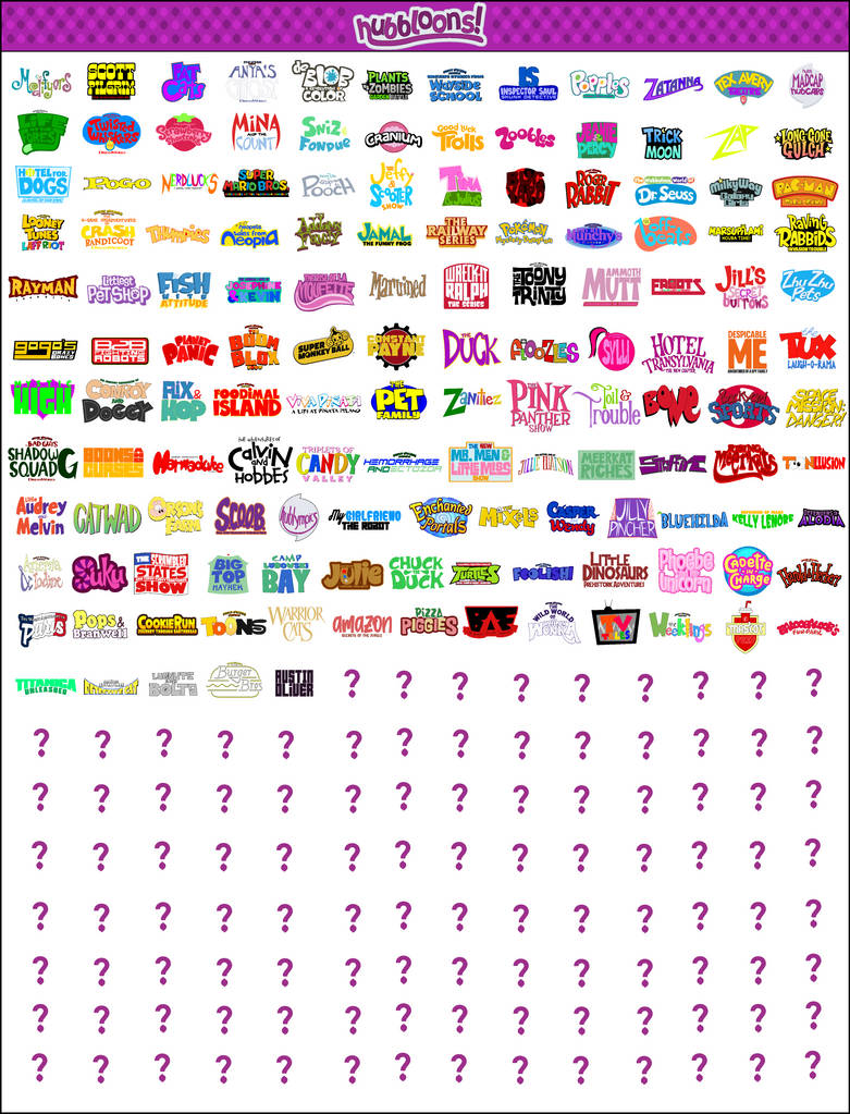 Hubbloons Full Hubbloons List by JLMaestro on DeviantArt