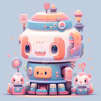 lucascirino  Adorable robot with a playful design 