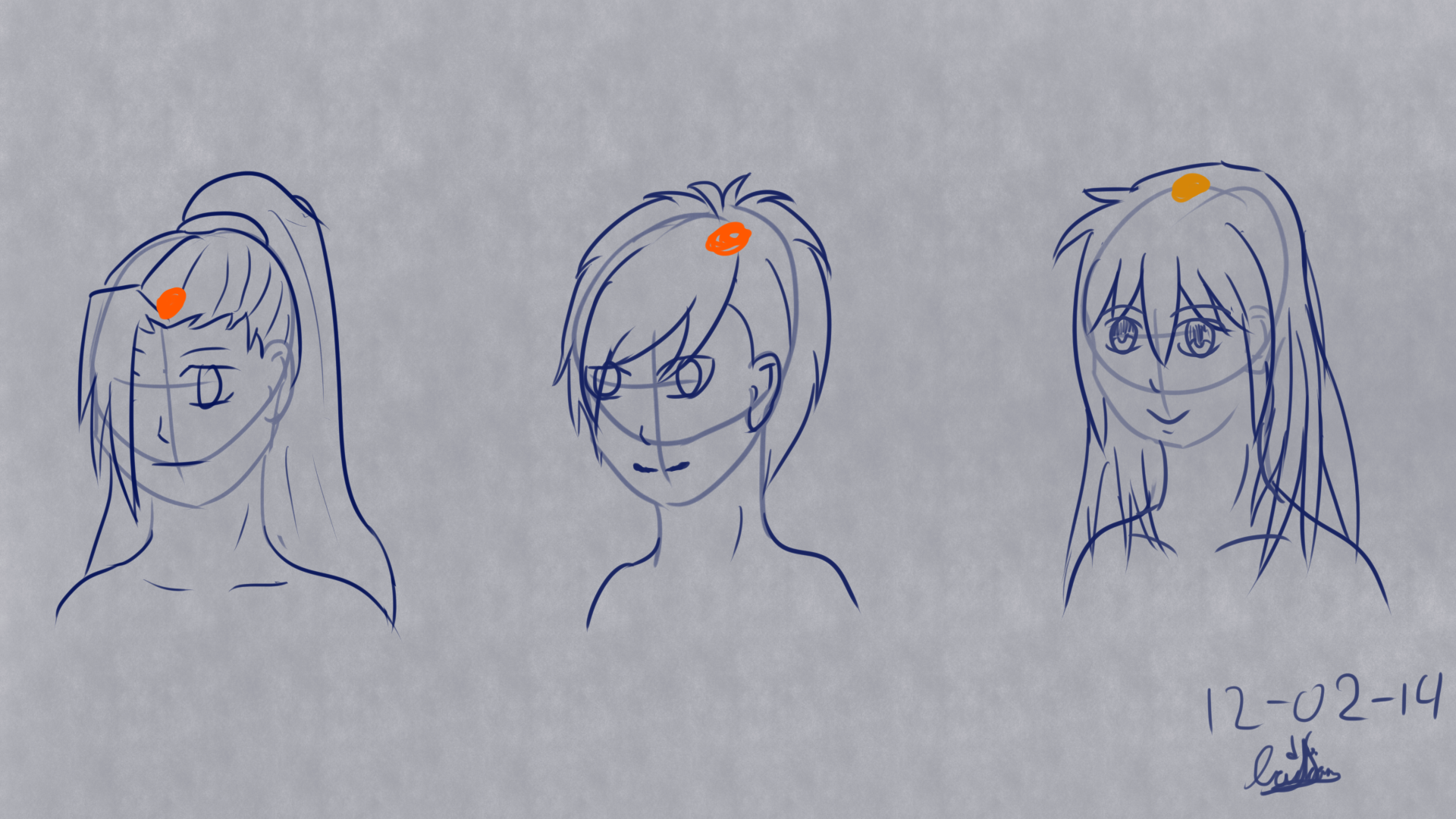 SkADa D41-W6: Practice drawing hair part 5.