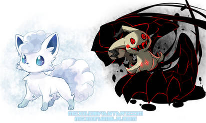 Vulpix(Ice) and Mimikyu