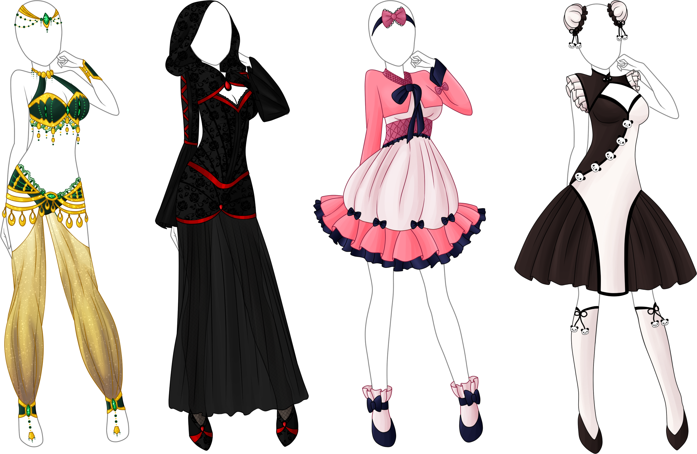 4 Styled Outfit Adoptable Bunch - Closed