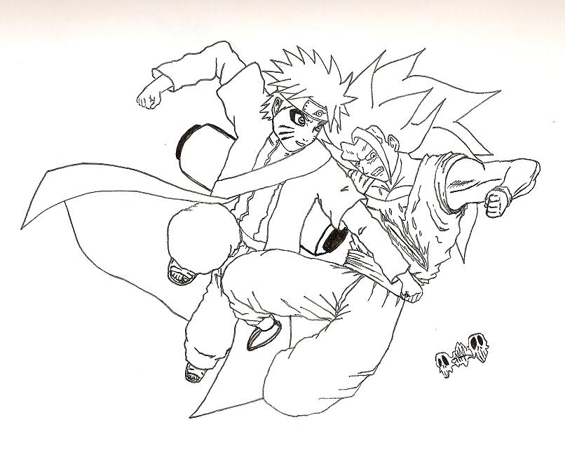 GOKU vs NARUTTO DESENHANDO GOKU E NARUTO 