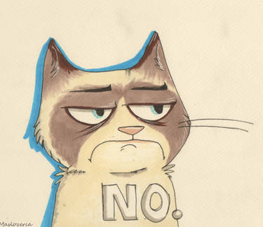 Grumpy cat being grumpy