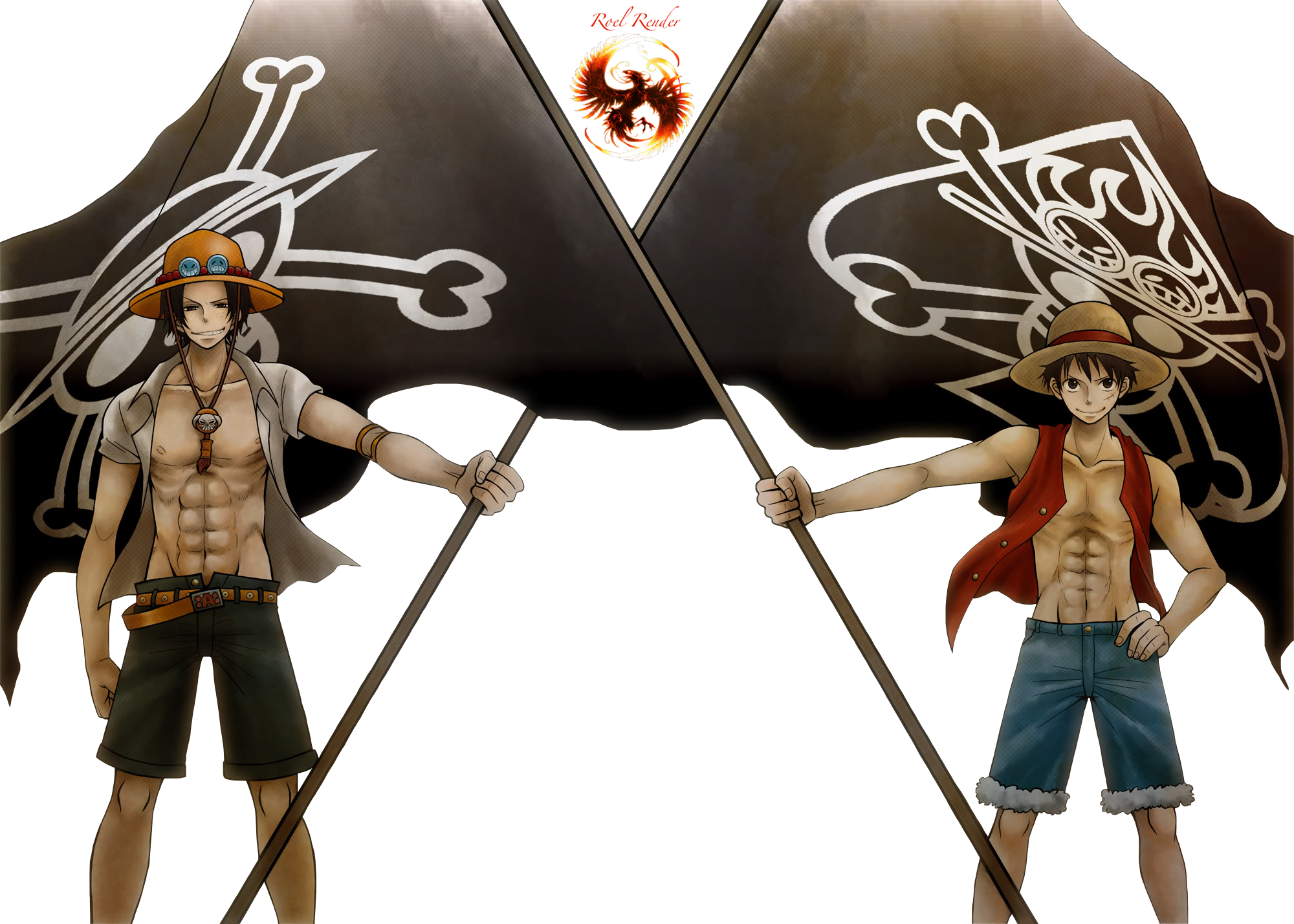 Ace and Luffy png