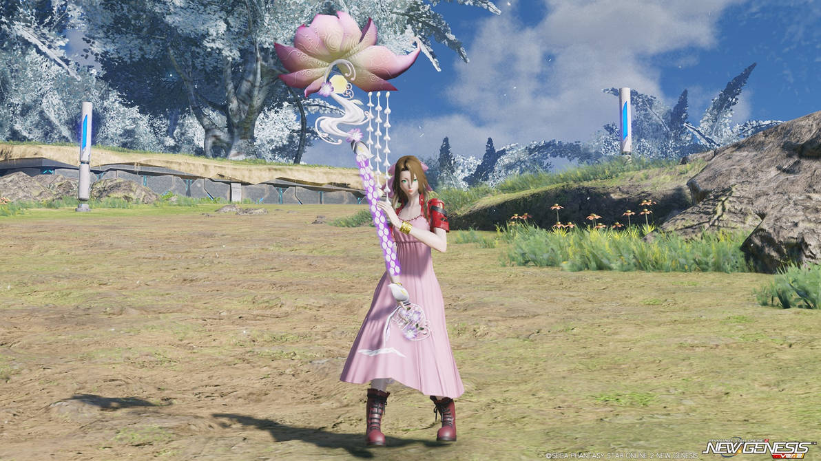 PSO2:NGS V2 - Chyska (Aerith) (Rod) - Pose 2 by demonspike23 on DeviantArt