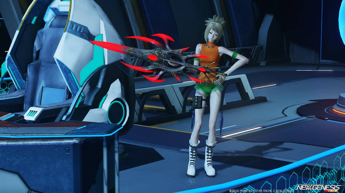 PSO2:NGS V2 - Chyska (Rikku) (Wand) - Pose 2 by demonspike23 on DeviantArt