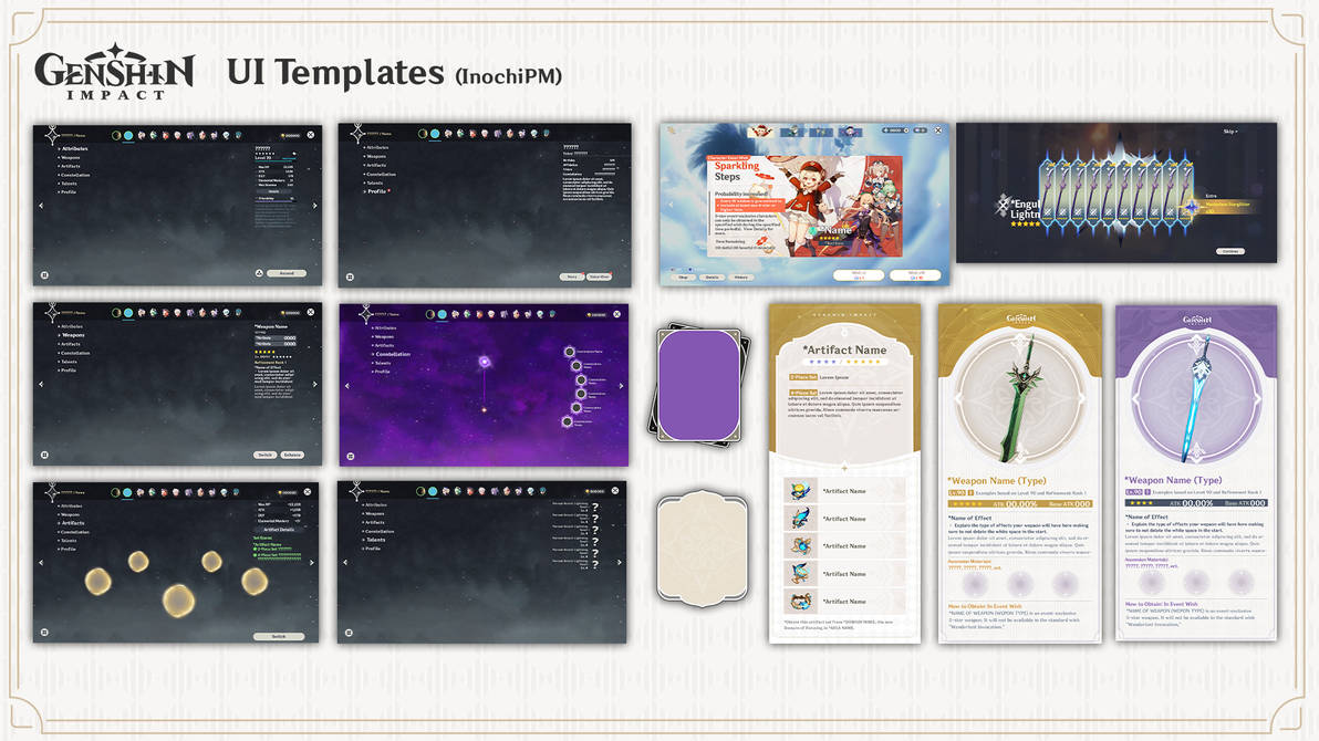 Genshin Impact UI Templates by InochiPM on DeviantArt