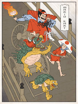 Mario Kart Japanese Ukiyo-e