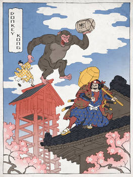 Donkey Kong as a Japanese Ukiyo-e