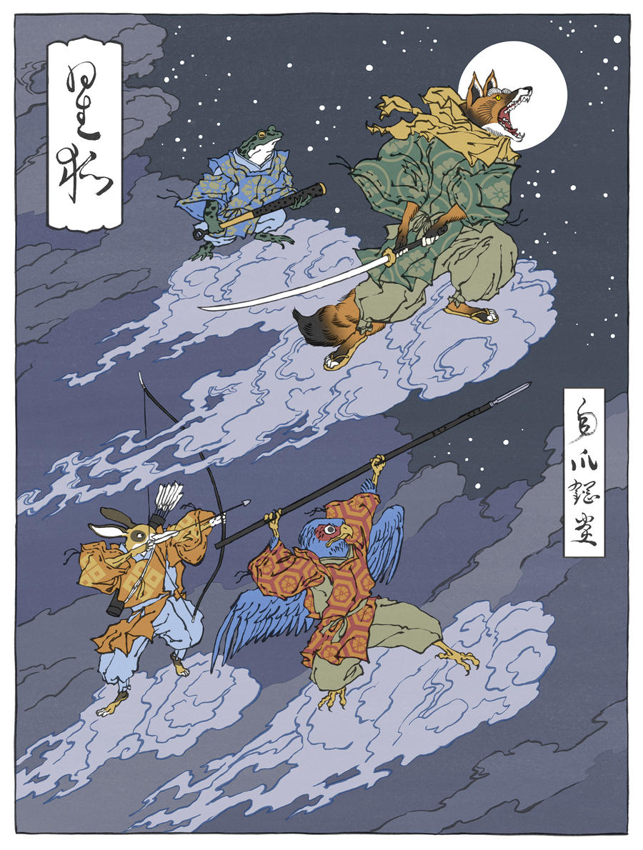 Star Fox as a Japanese Ukiyo-E