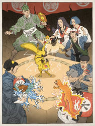 Pokemon as an Ukiyo-e