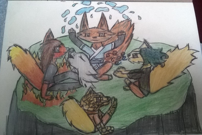 elemental wolves by slipkvivirandom on DeviantArt