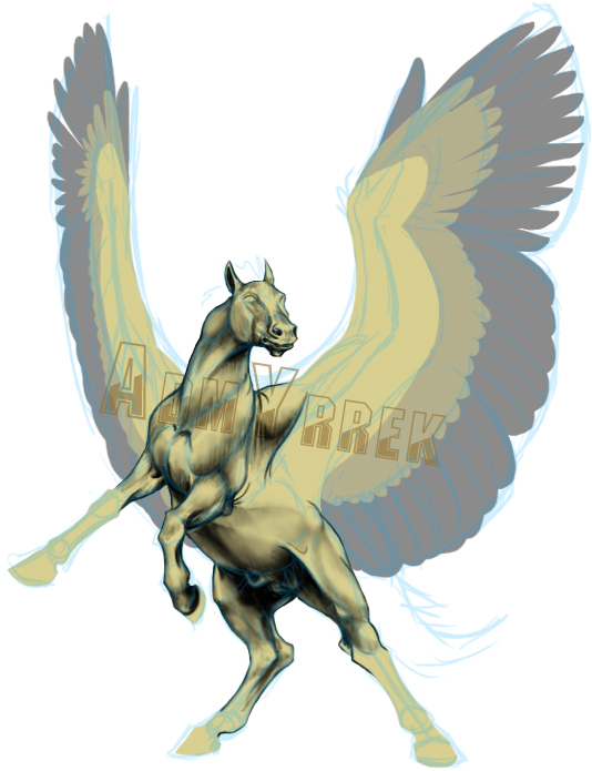 Howrse Coat Winged Mustang WIP