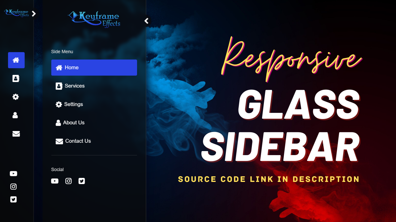Responsive Glass Sidebar Using HTML CSS and JS by keyframeeffects on ...