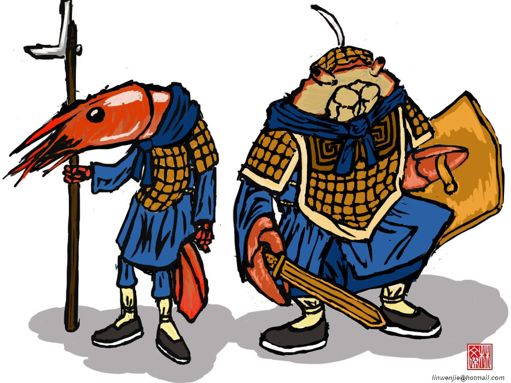 Shrimp Soldier and Crab General by KiatxKiat on DeviantArt