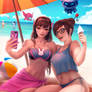 D.Va and Mei at the beach