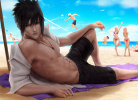 Beach Sasuke