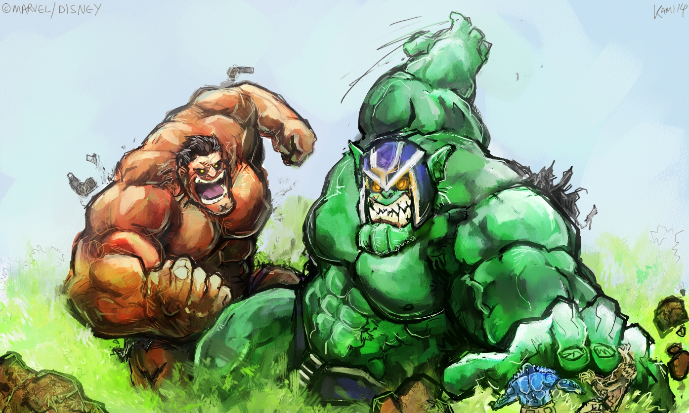 Colour Study: Super Red Hulk vs Hulked Skrull