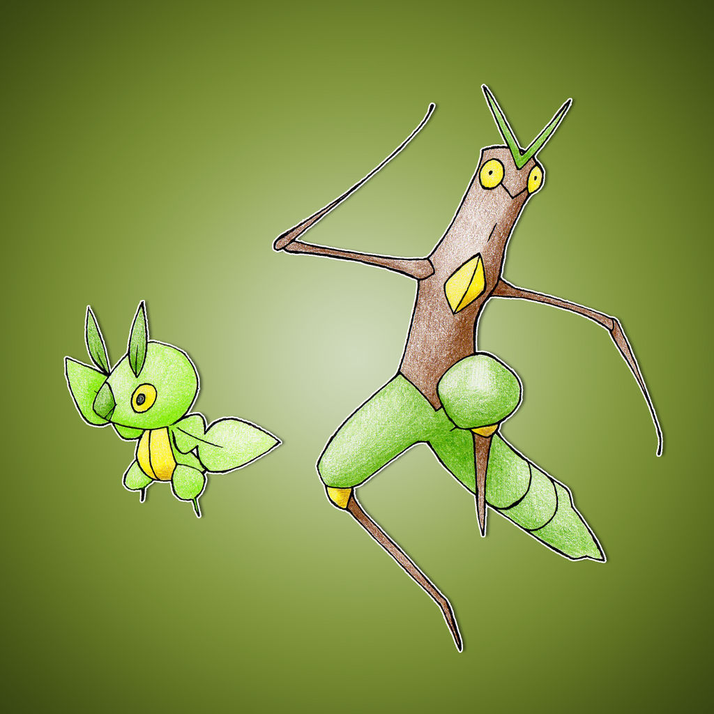 Inseect Fakemon Leaf and Stick Insect Fakemon by FakeMakeT on DeviantArt