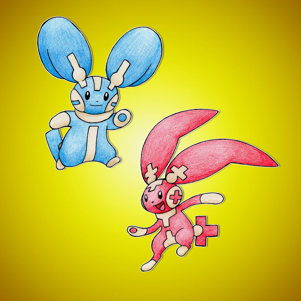 Mega Plusle and Mega Minun