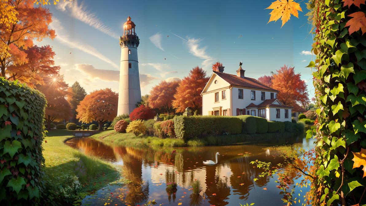 Autumn Lighthouse Scenery (AI-Assisted) 1440p by Brian-F on DeviantArt