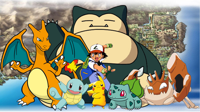 A Equipe de Ash em Kanto