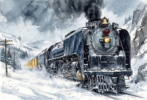 Union Pacific 844 Snow Storm