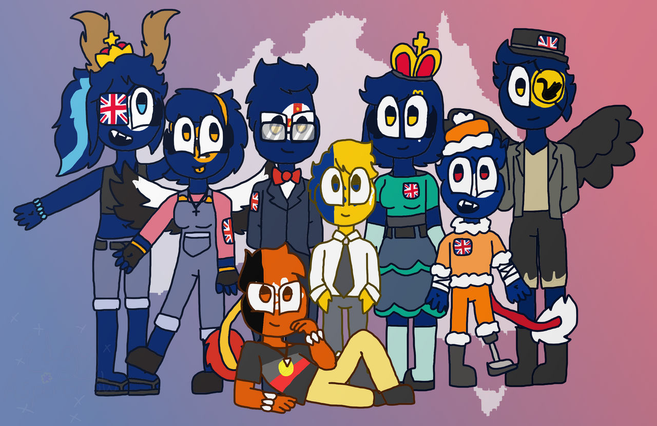 Australia Statehumans Group Drawing by NekoJacinta on DeviantArt