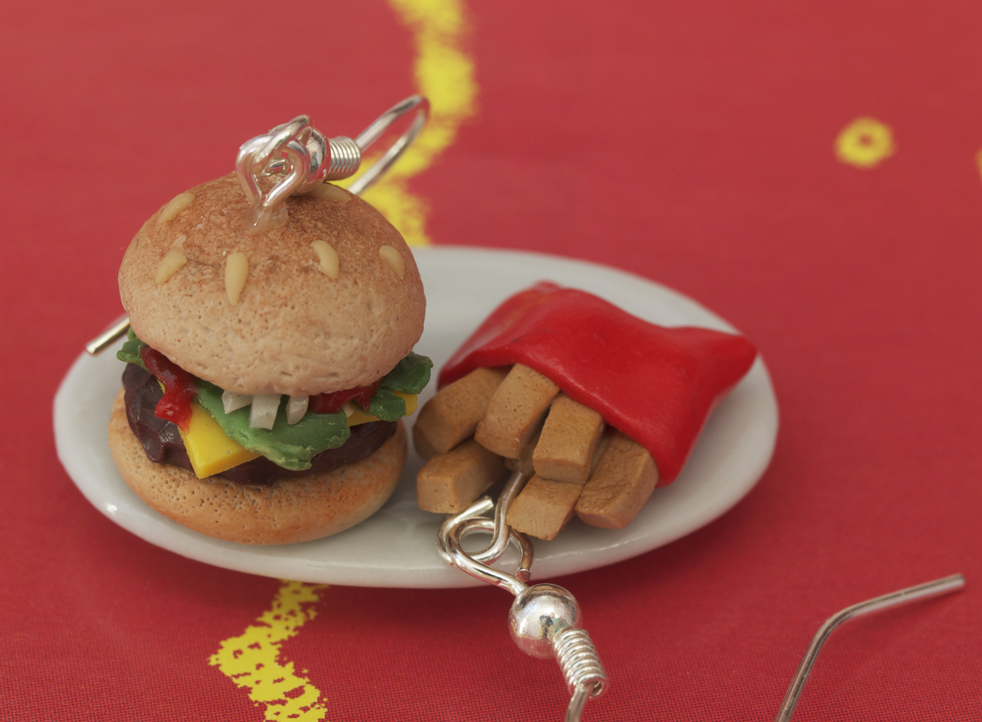 Burger and Fries Earrings