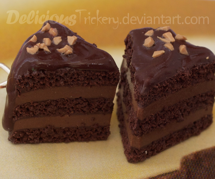 Walnut Topped Chocolate Cake Charms