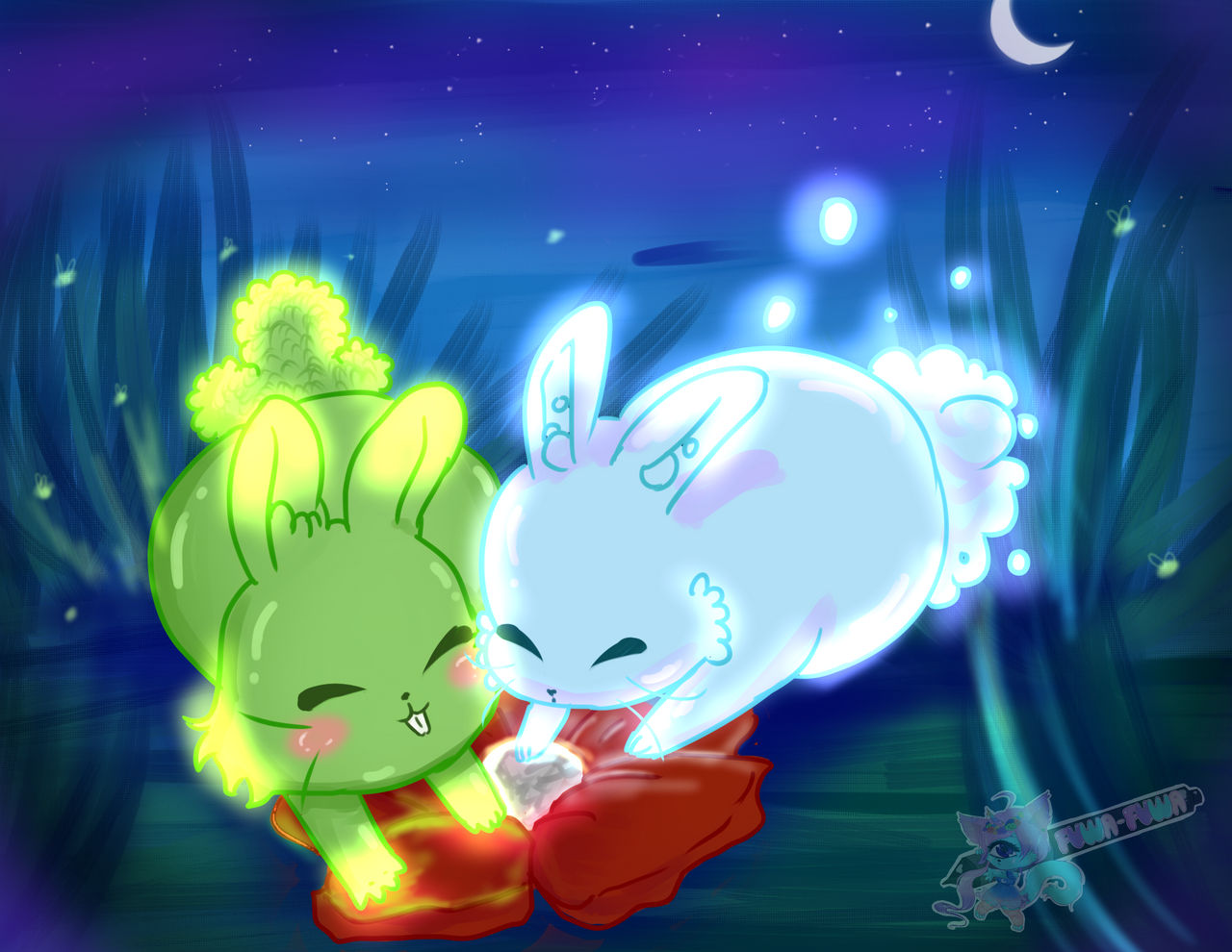 ELEMENTAL BUNNY COMMISSION COMPLETE by FUWAFUWAseraphina on DeviantArt