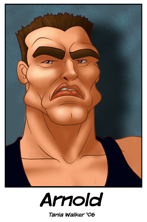 Caricature: Schwarzenegger