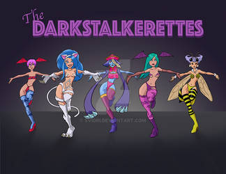 Darkstalkers Kickline Rough Concept