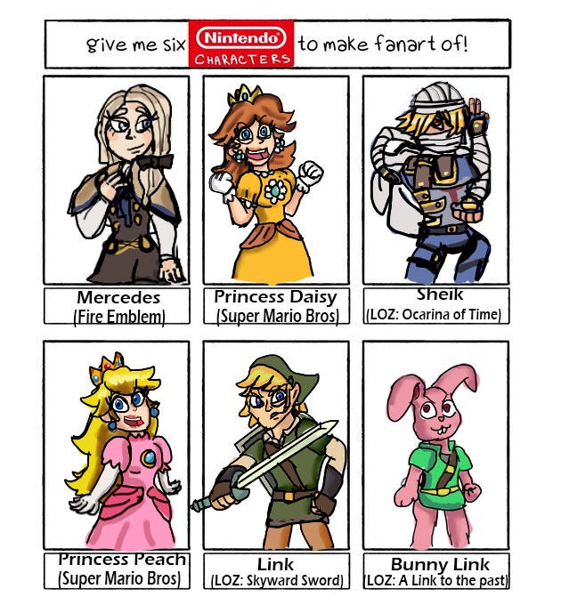 Six fanarts nintendo by Cartoontriper on DeviantArt
