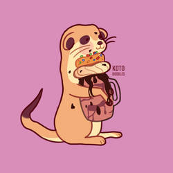 Inktober Day 26 - Meerkat + Milk shake