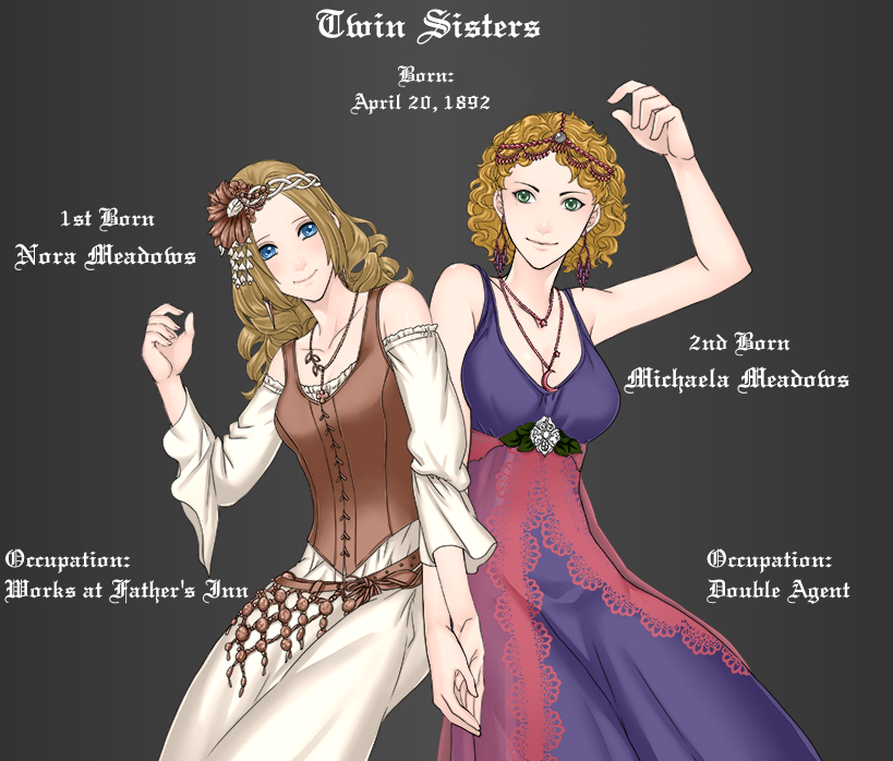 Black Butler OCs Nora and Michaela Meadows