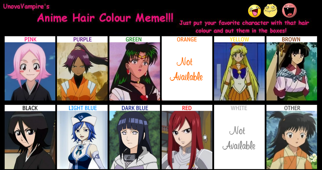 Favorite Anime Hair Color Meme 2022 (Boys) by StellarFairy on DeviantArt