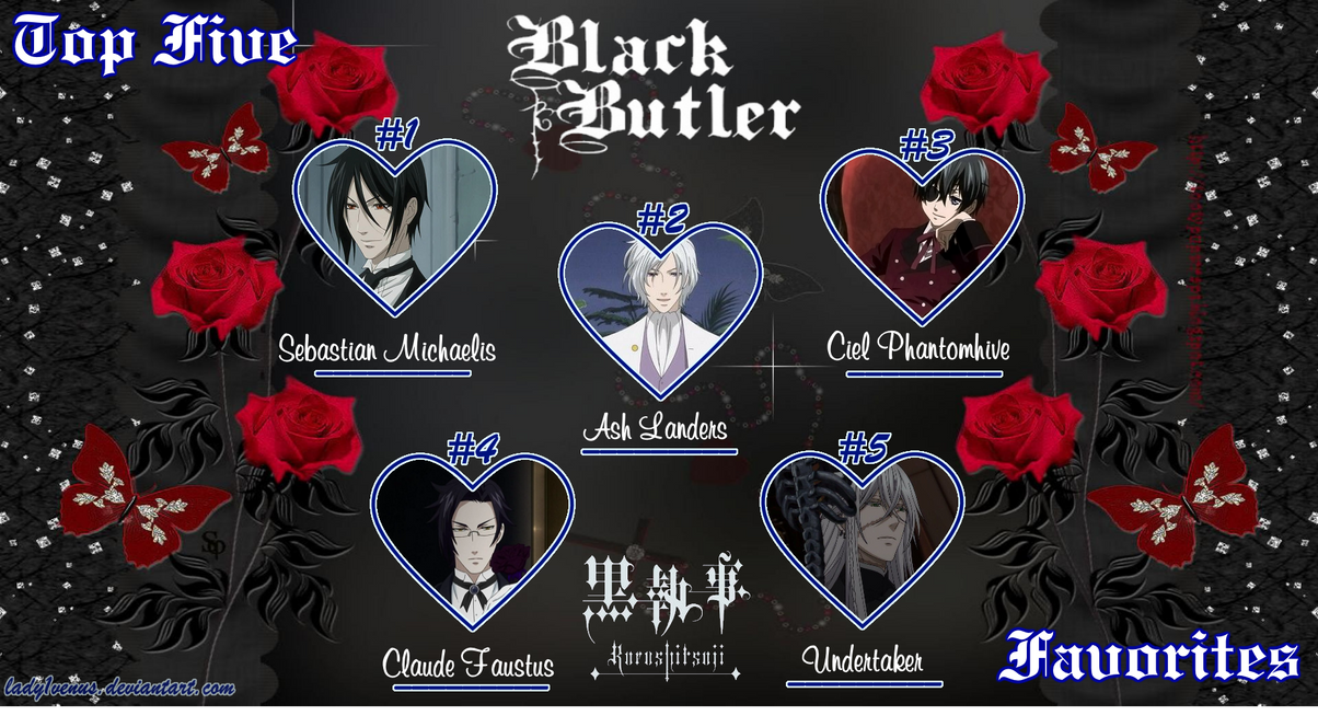 Black Butler Top 5 Characters Redo by Lady1Venus on DeviantArt