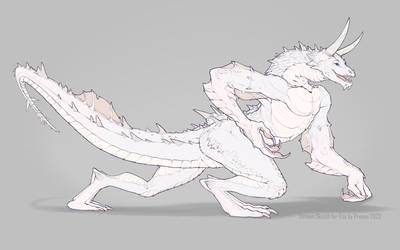 Stream Sketch for Etis 19 - Albino Tarrasque