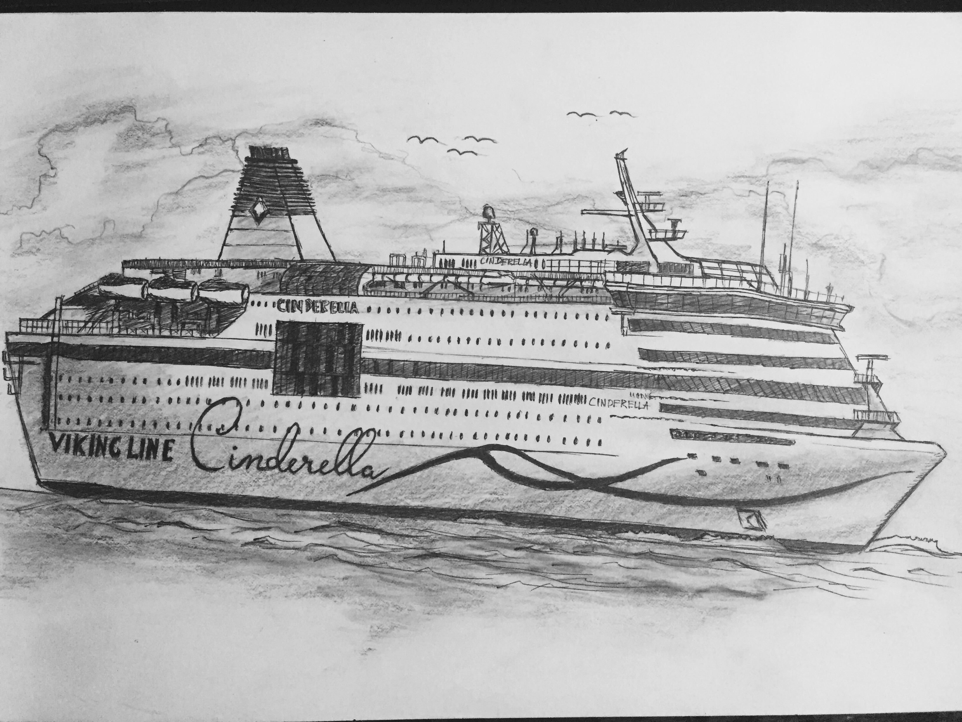 passenger ship drawing