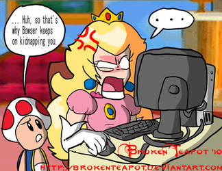 Peach surfs the internet...