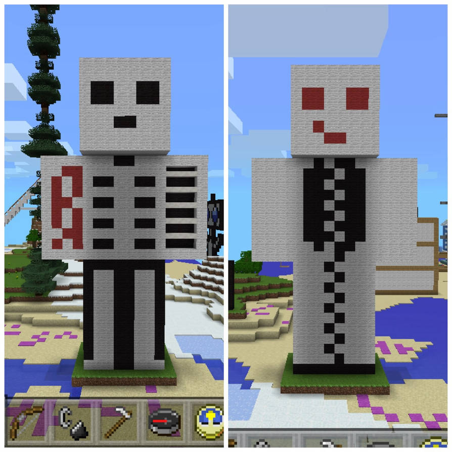 Distorted Minecraft Skeleton Double-sided skeleton minecraft model by NerdChip7 on DeviantArt