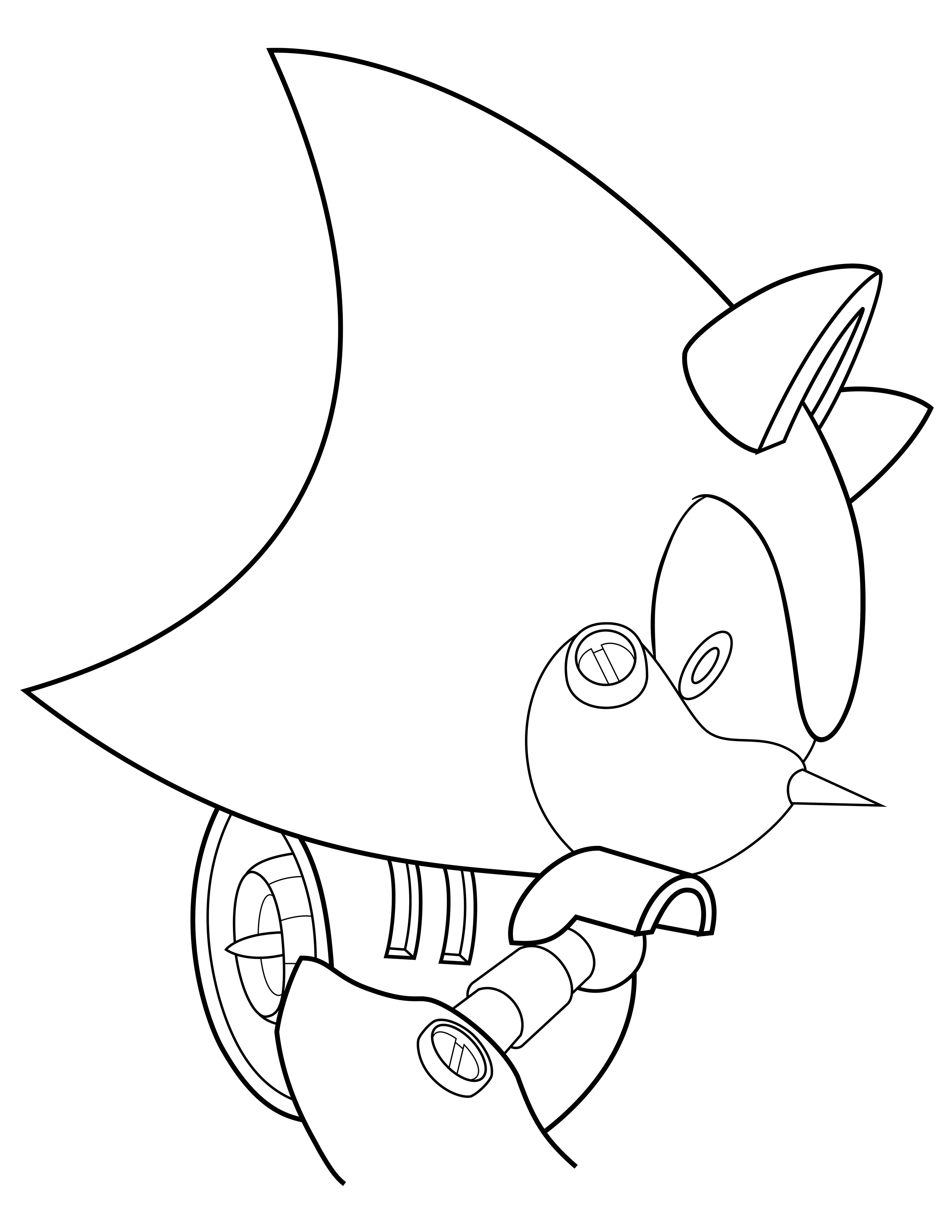 coloring page 6 - Shard the Metal Sonic by Xaolin26 on DeviantArt